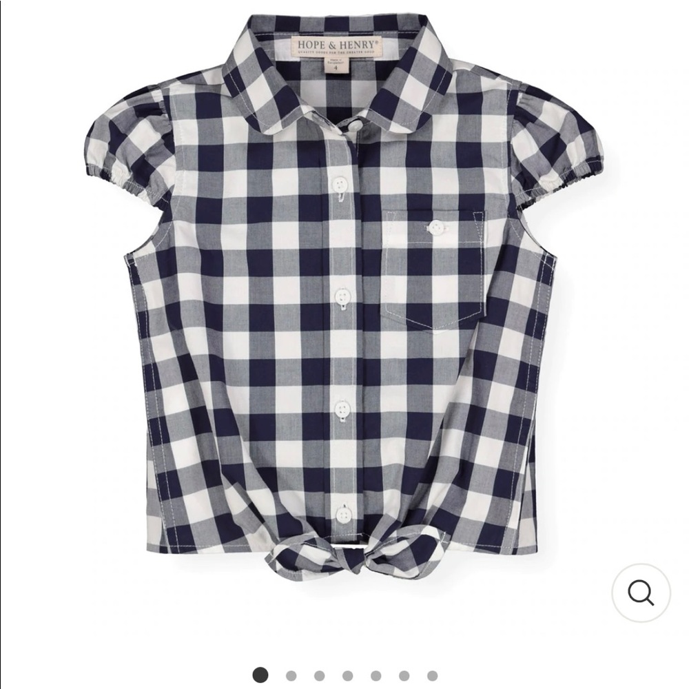 Hope & Henry Plaid Button Down Top